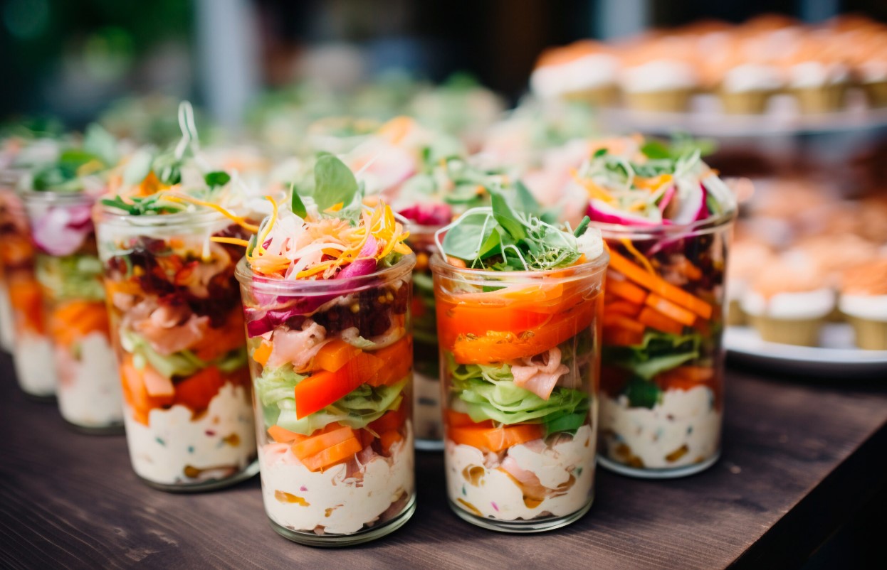Professionelle Catering-Küche mit Köchen